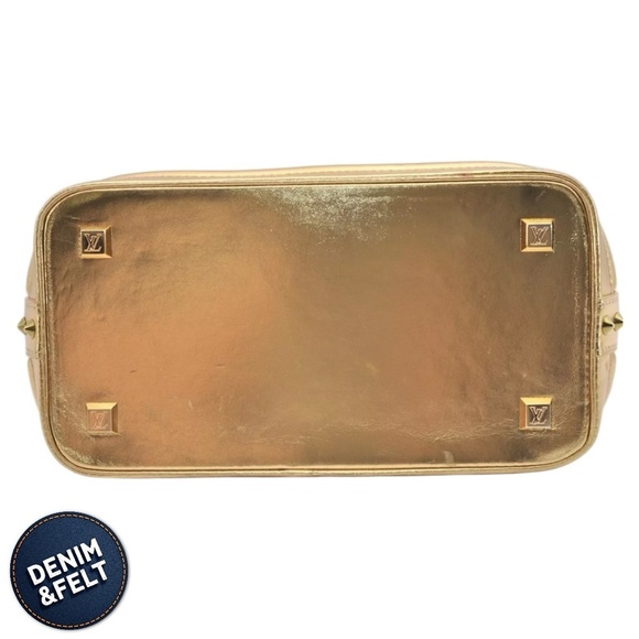 LOUIS VUITTON GOLD LEATHER SUHARI LOCKIT PM HAND BAG/PURSE/TOTE | RARE!! 💛💛 - Picture 7 of 16